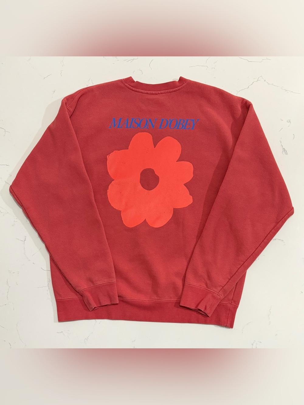 Obey Maison D’Obey Crewneck Sweatshirt Men’s Medium Red Floral Graphic Fleece